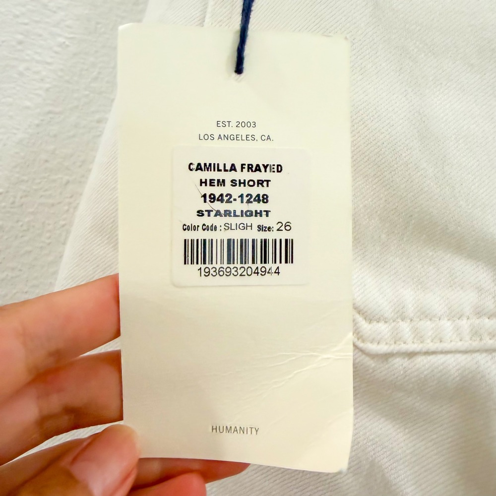 NWT Citizens of Humanity 100% Cotton Camilla White Denim Shorts Jorts 26 - Picture 5 of 6